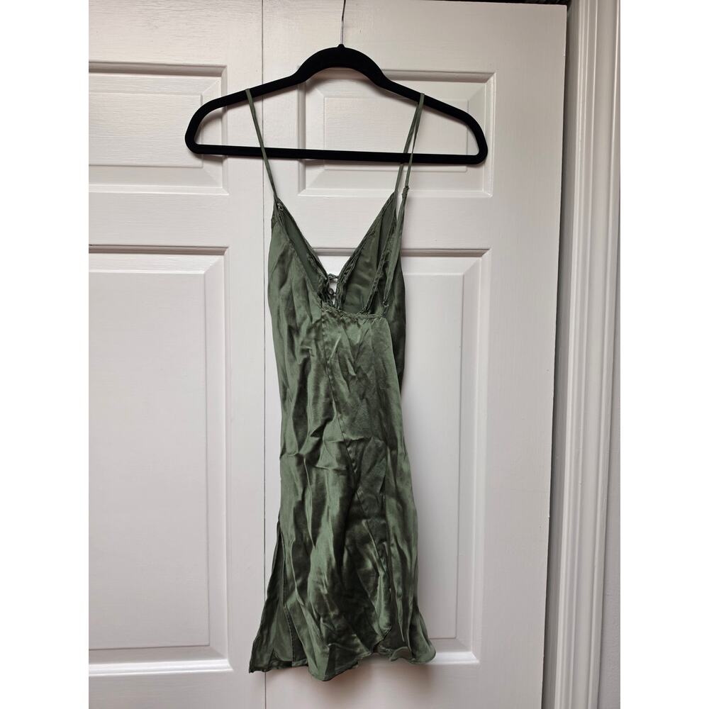 Vintage Victoria's Secret Gold Label Sage Green Silk Slip Dress Large - Picture 3 of 13